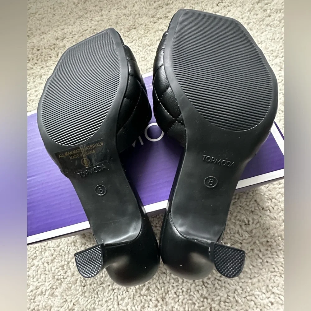 Brand New Top Moda Quilted Mule Heels - Picture 4 of 6